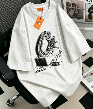 T-shirt Streetwear — Gris Clair & Noir