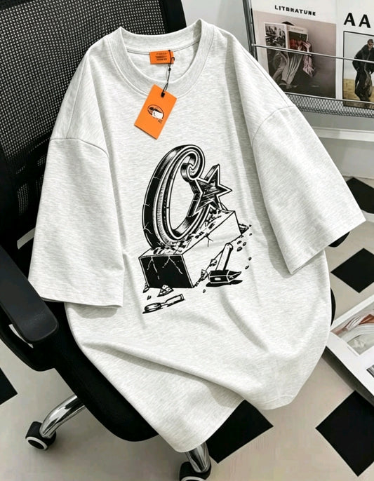 T-shirt Streetwear — Gris Clair & Noir