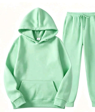 Ensemble Sweat Capuche Vert — Style Décontracté
