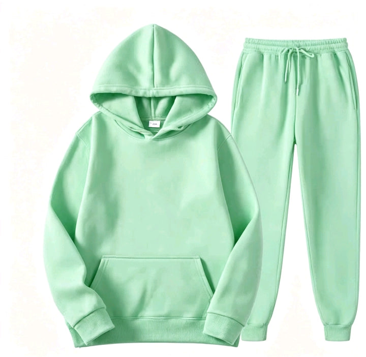 Ensemble Sweat Capuche Vert — Style Décontracté