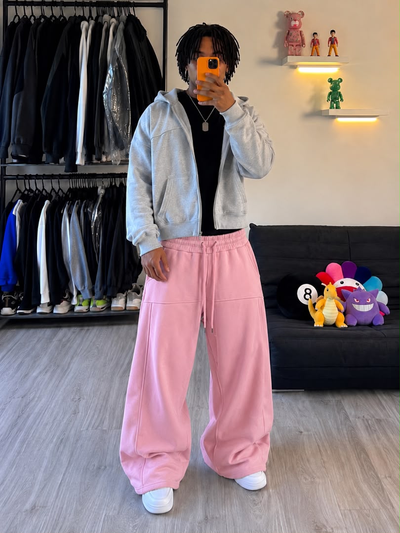 Pantalon ample rose