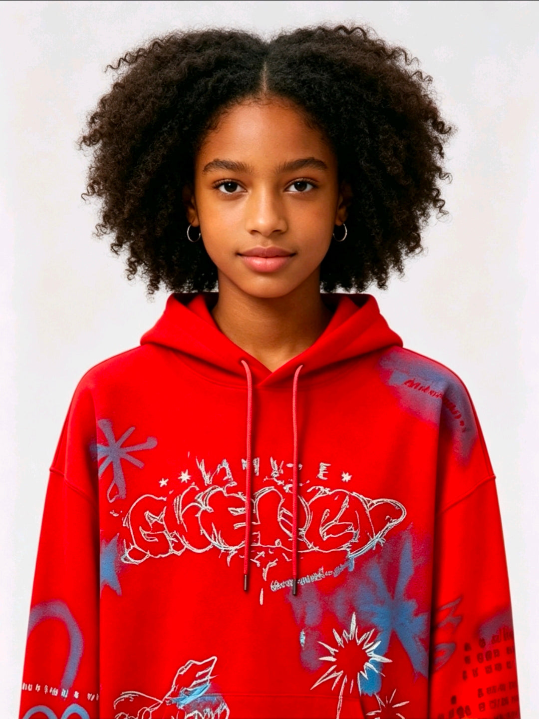 Pull rouge graffiti