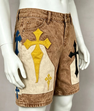 Short Patchwork Denim Street