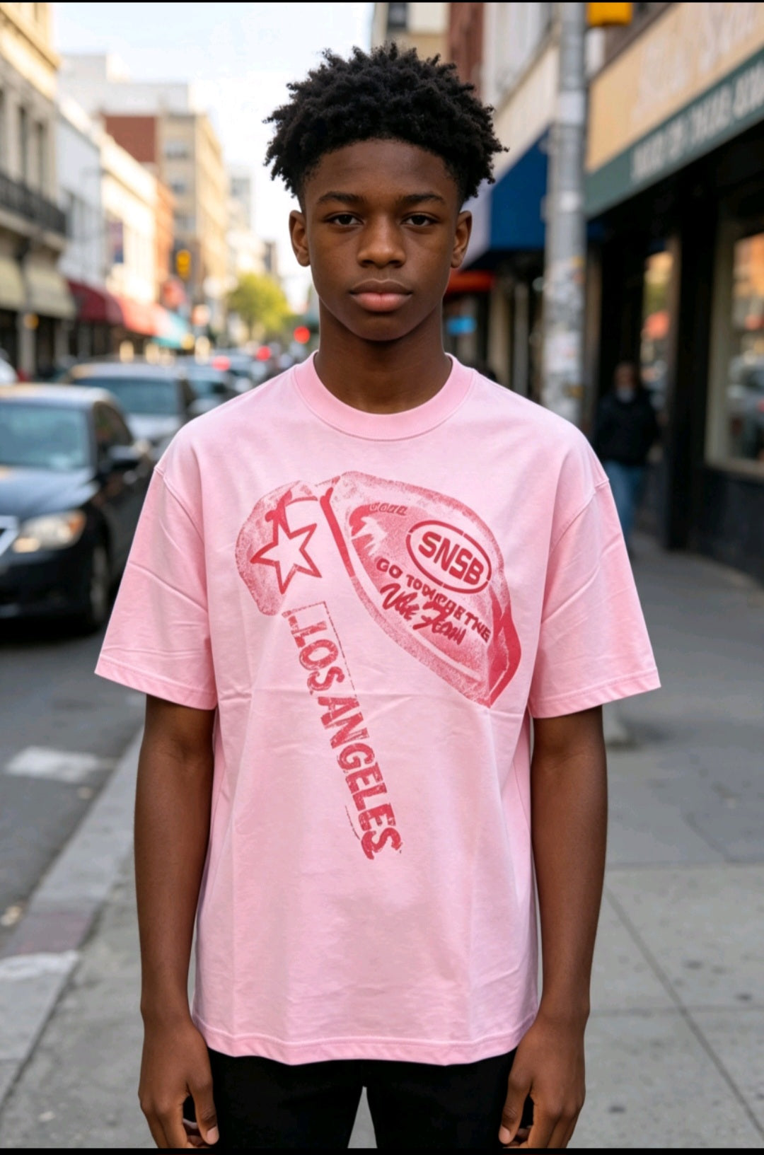T-shirts rose clair.