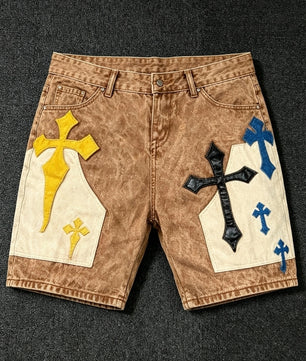 Short Patchwork Denim Street