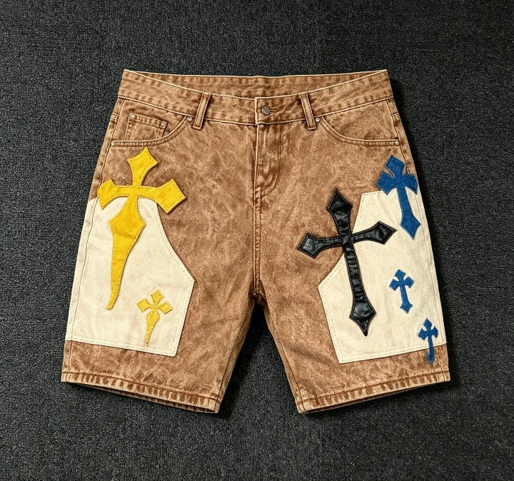 Short Patchwork Denim Street