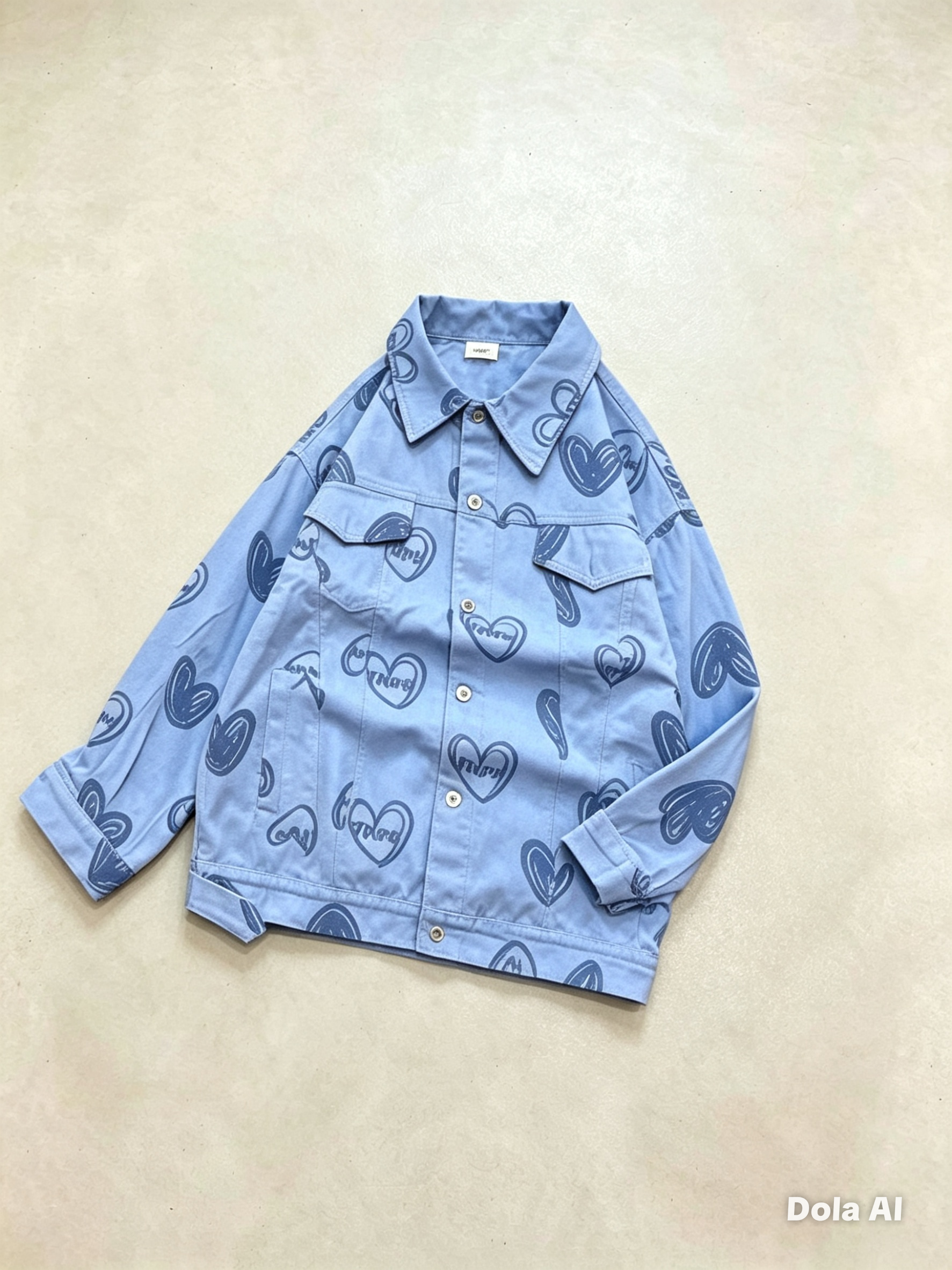 Veste Art Cœur Rose Poudré