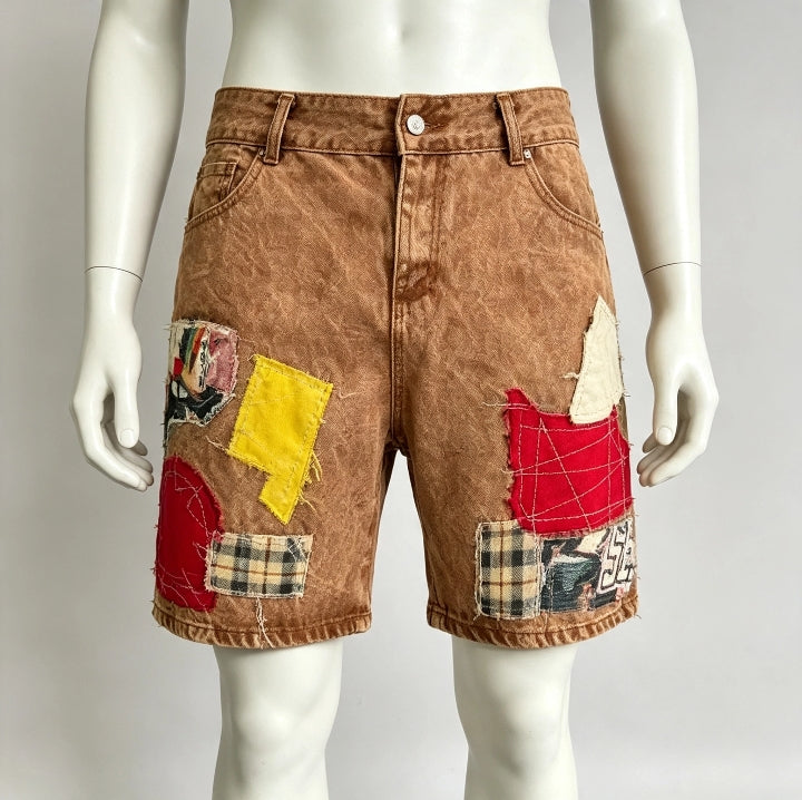 Short Patchwork Denim Street