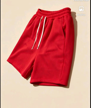 Short décontracté basique rouge