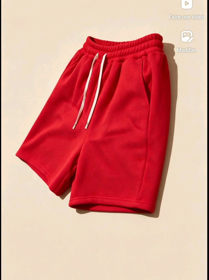 Short décontracté basique rouge