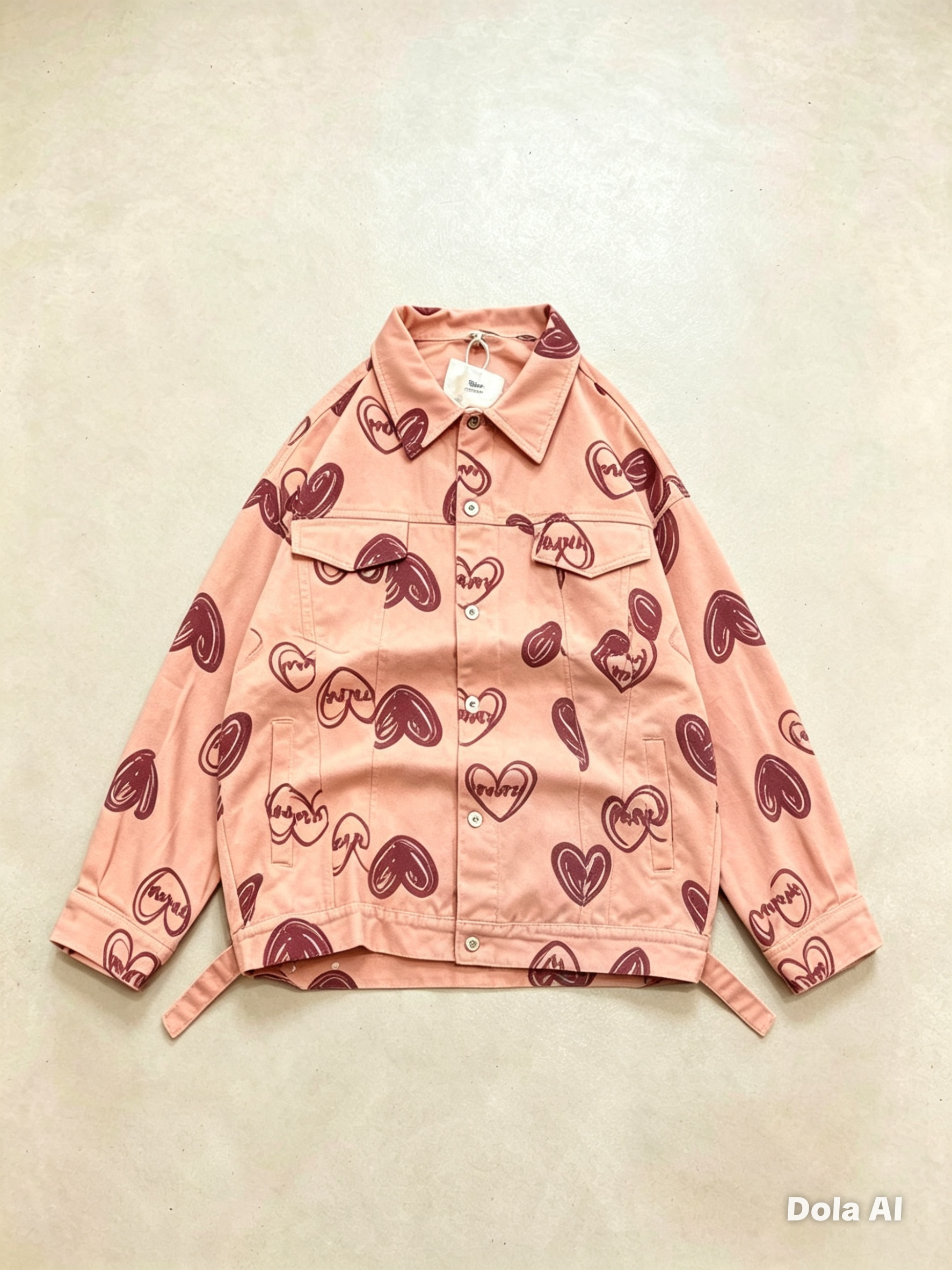 Veste Art Cœur Rose Poudré