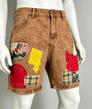 Short Patchwork Denim Street