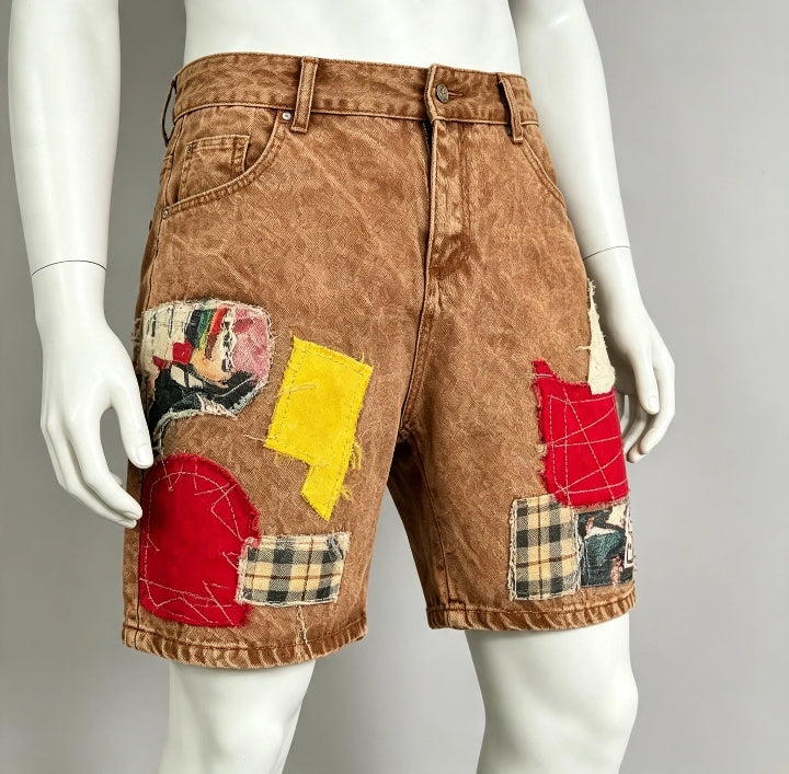 Short Patchwork Denim Street