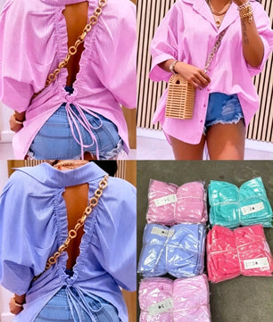 Chemise Oversize Dos Ouvert