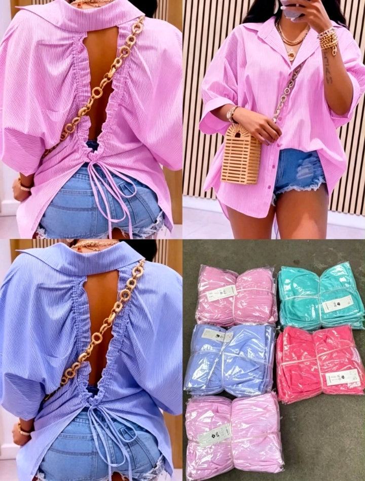 Chemise Oversize Dos Ouvert
