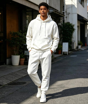 Ensemble Sweat & Jogger Blanc Minimaliste