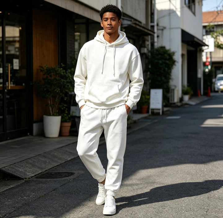 Ensemble Sweat & Jogger Blanc Minimaliste