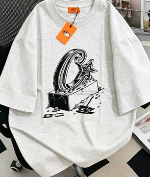 T-shirt Streetwear — Gris Clair & Noir
