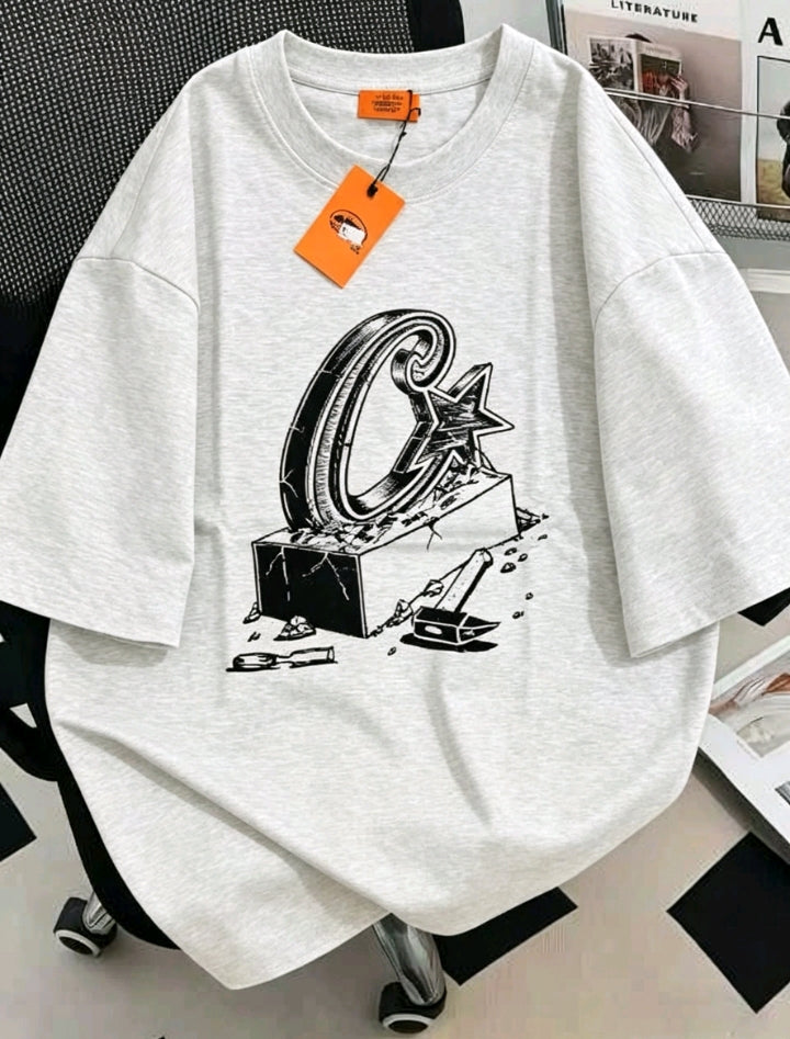 T-shirt Streetwear — Gris Clair & Noir