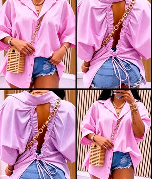 Chemise Oversize Dos Ouvert