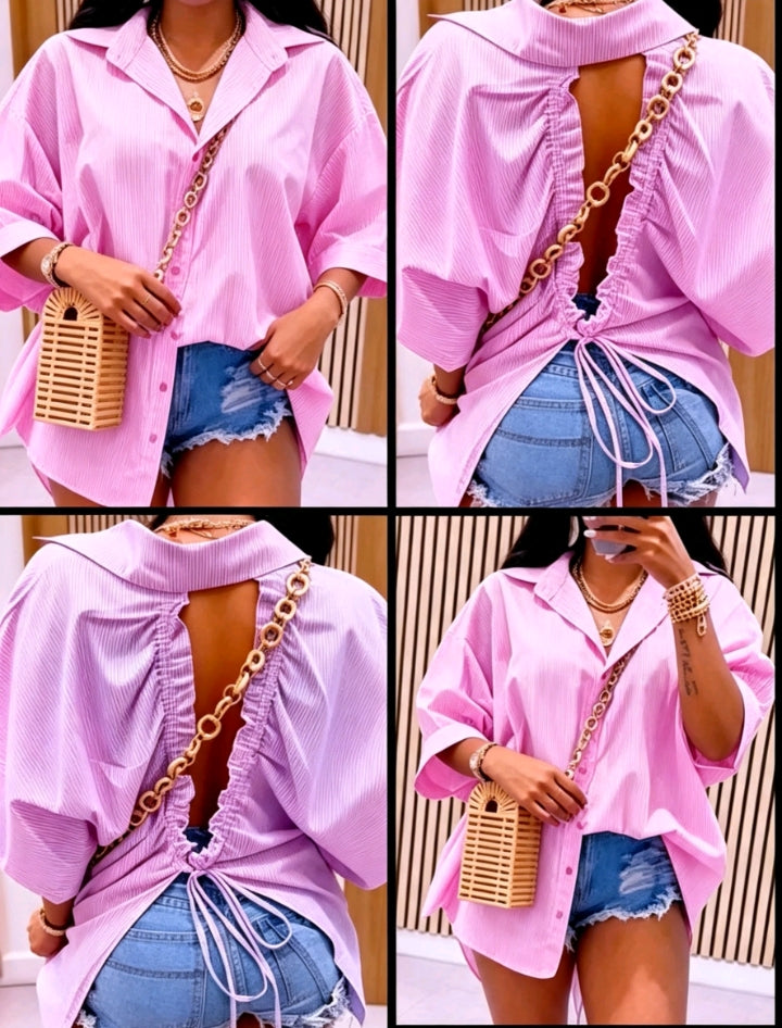 Chemise Oversize Dos Ouvert