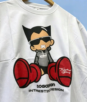 -T-shirt Lilas Personnage Style Streetwear