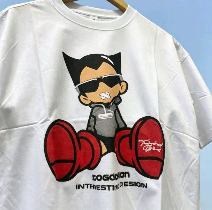 -T-shirt Lilas Personnage Style Streetwear