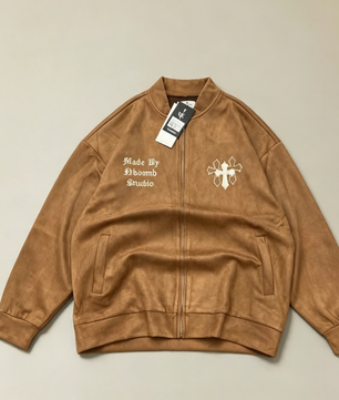 Blouson Daim Effet Vintage Croix
