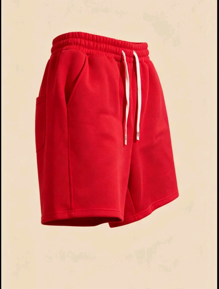 Short décontracté basique rouge