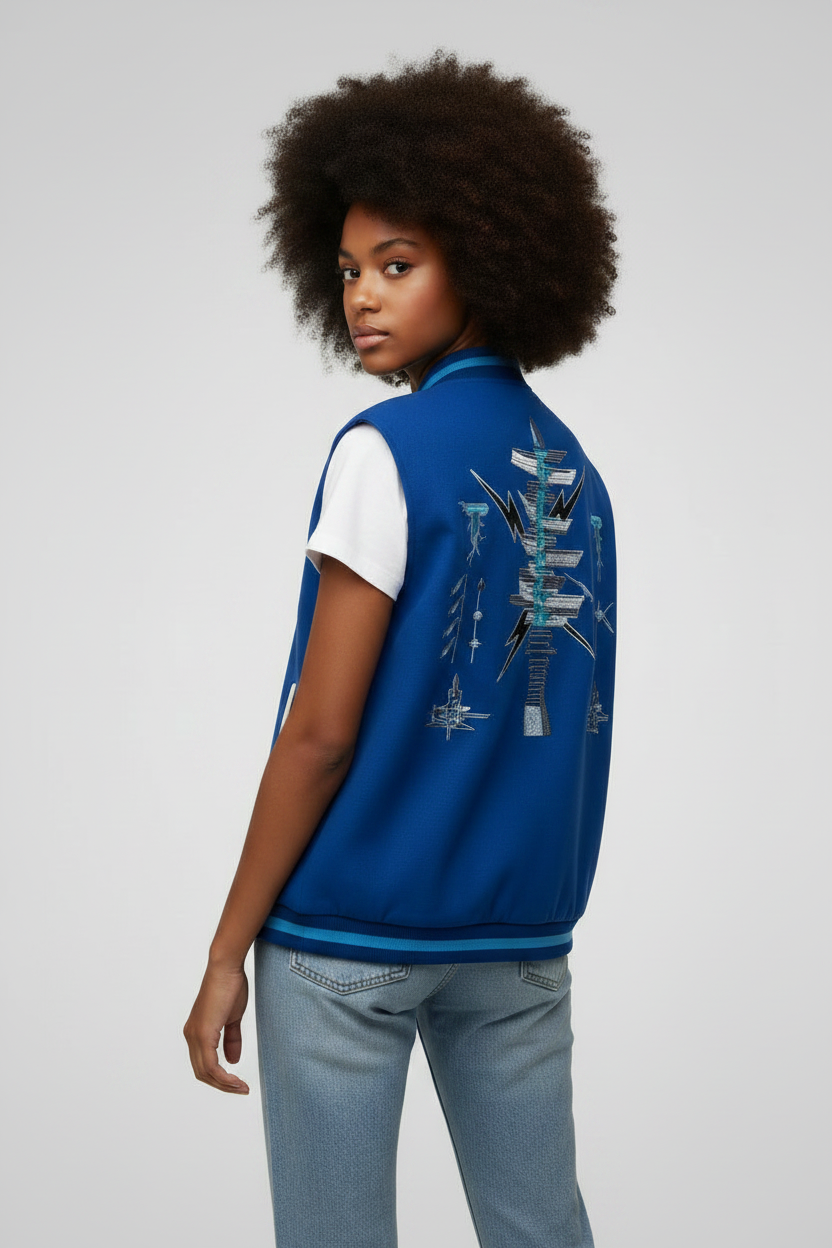 Pull bleu sans manches