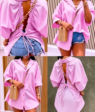 Chemise Oversize Dos Ouvert