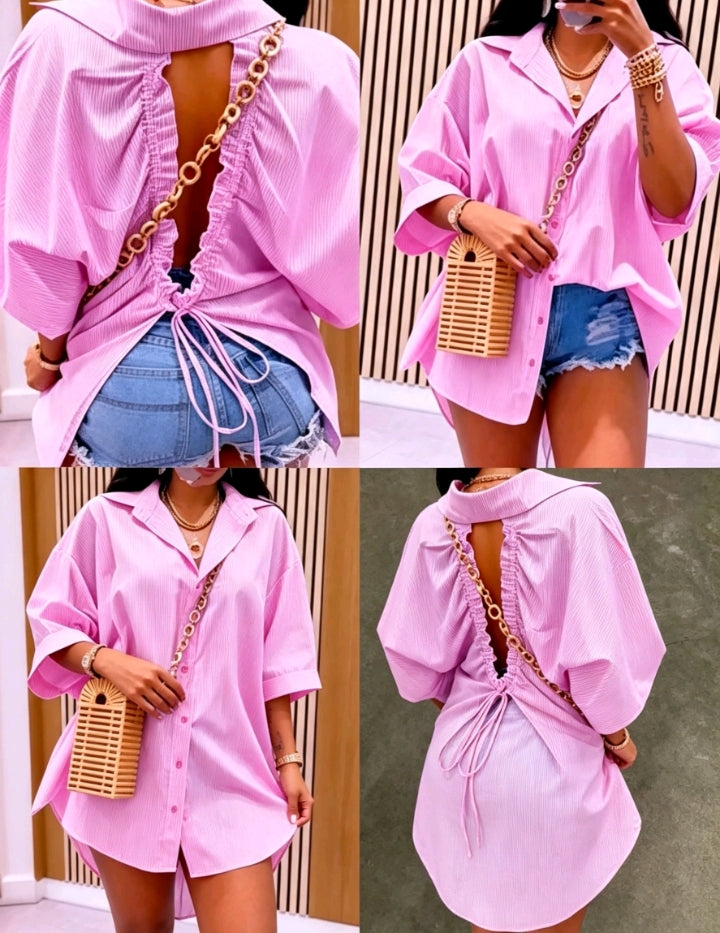 Chemise Oversize Dos Ouvert