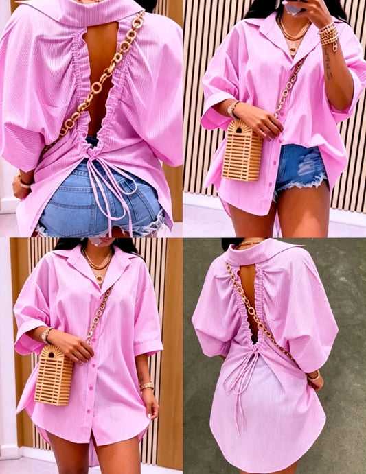 Chemise Oversize Dos Ouvert