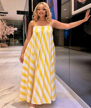 Robe Balade Jaune et Blanche