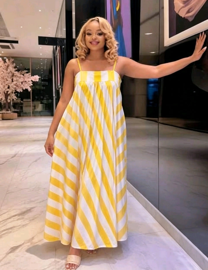 Robe Balade Jaune et Blanche