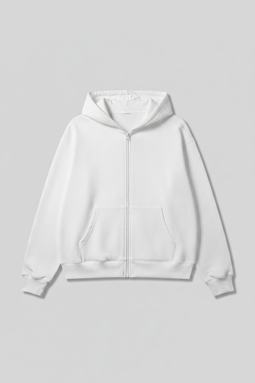 Pull blanc à capuche