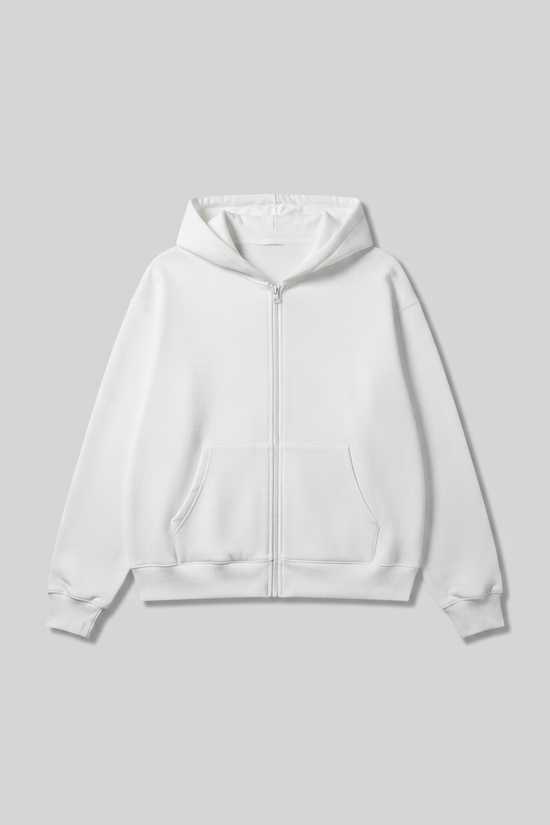 Pull blanc à capuche