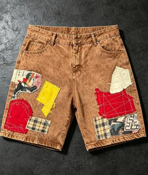 Short Patchwork Denim Street