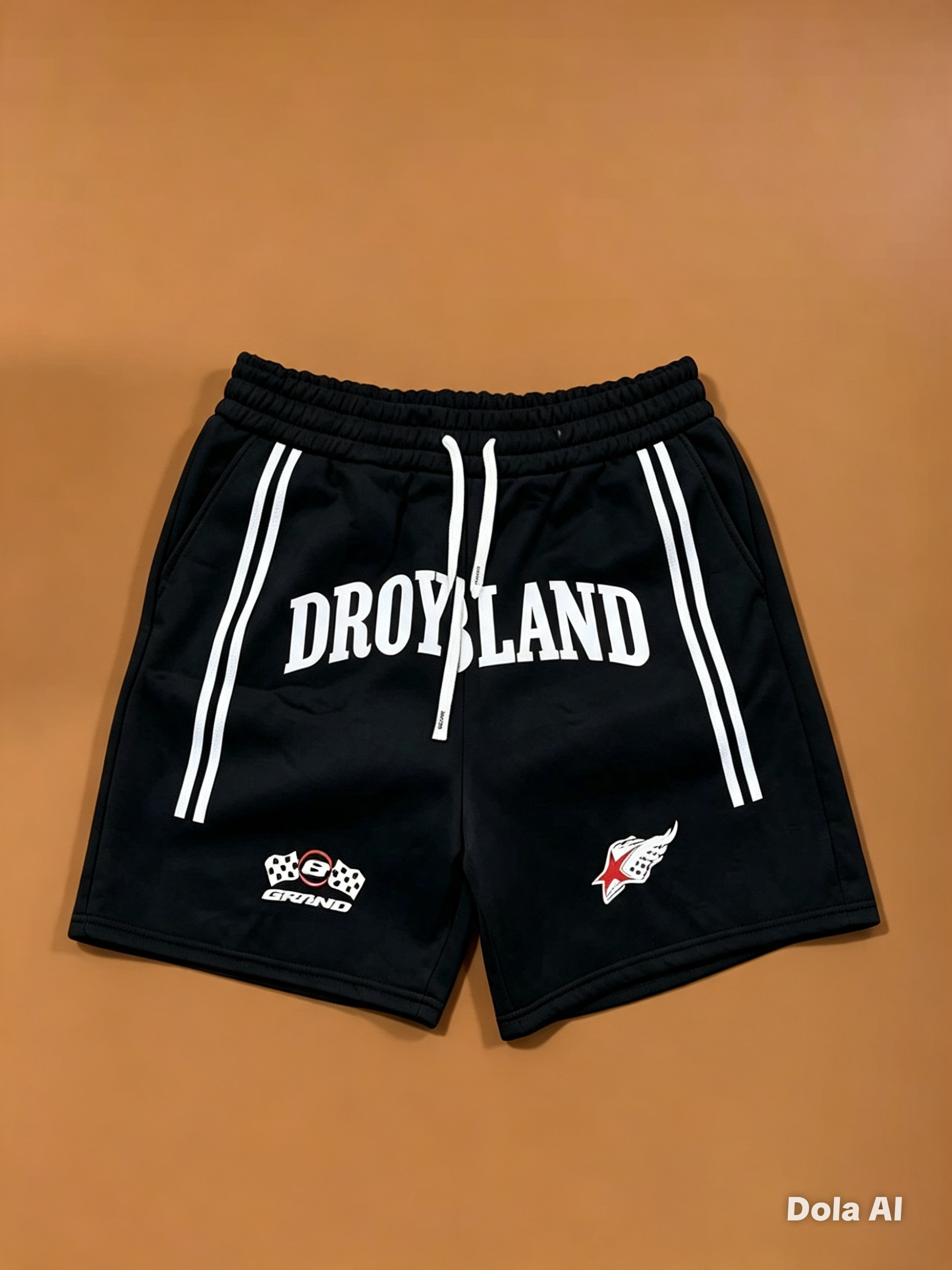 Short droland  rouge gris
