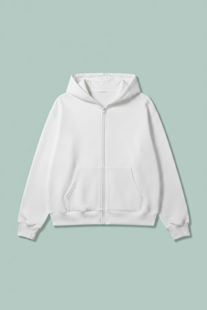 Pull blanc à capuche