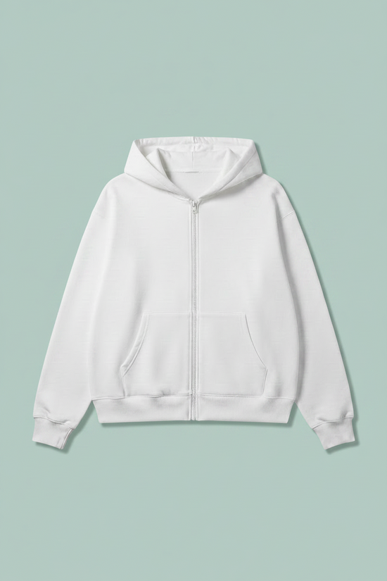 Pull blanc à capuche