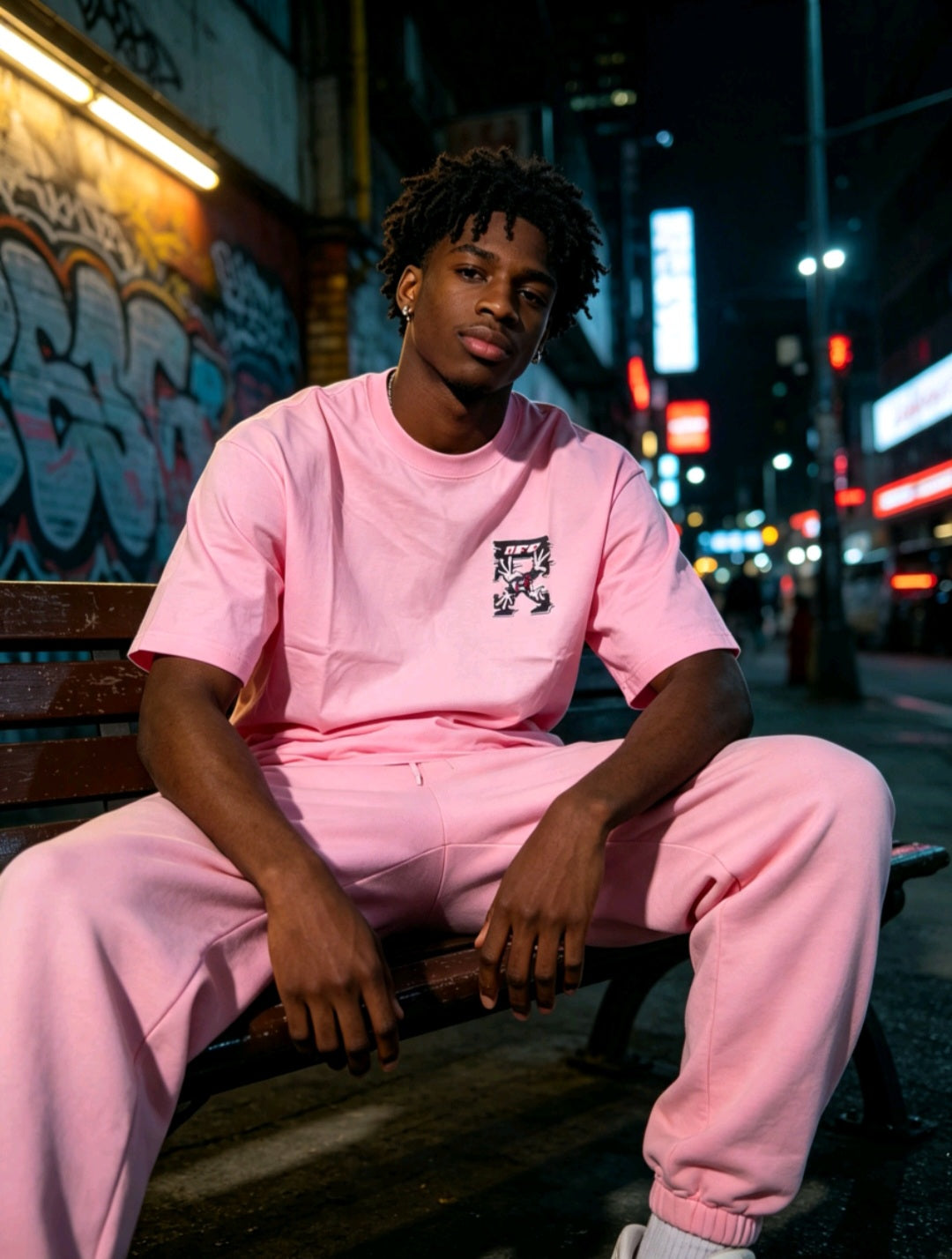 T-shirts rose et blanc.