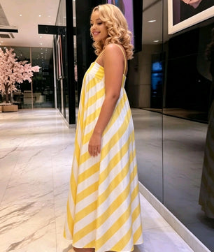 Robe Balade Jaune et Blanche