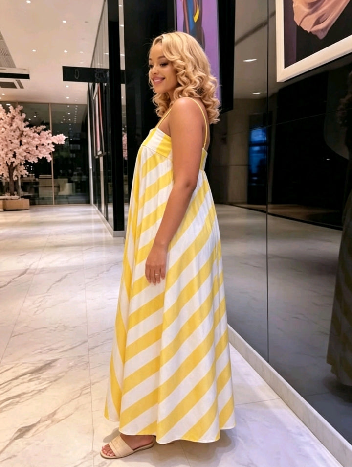 Robe Balade Jaune et Blanche