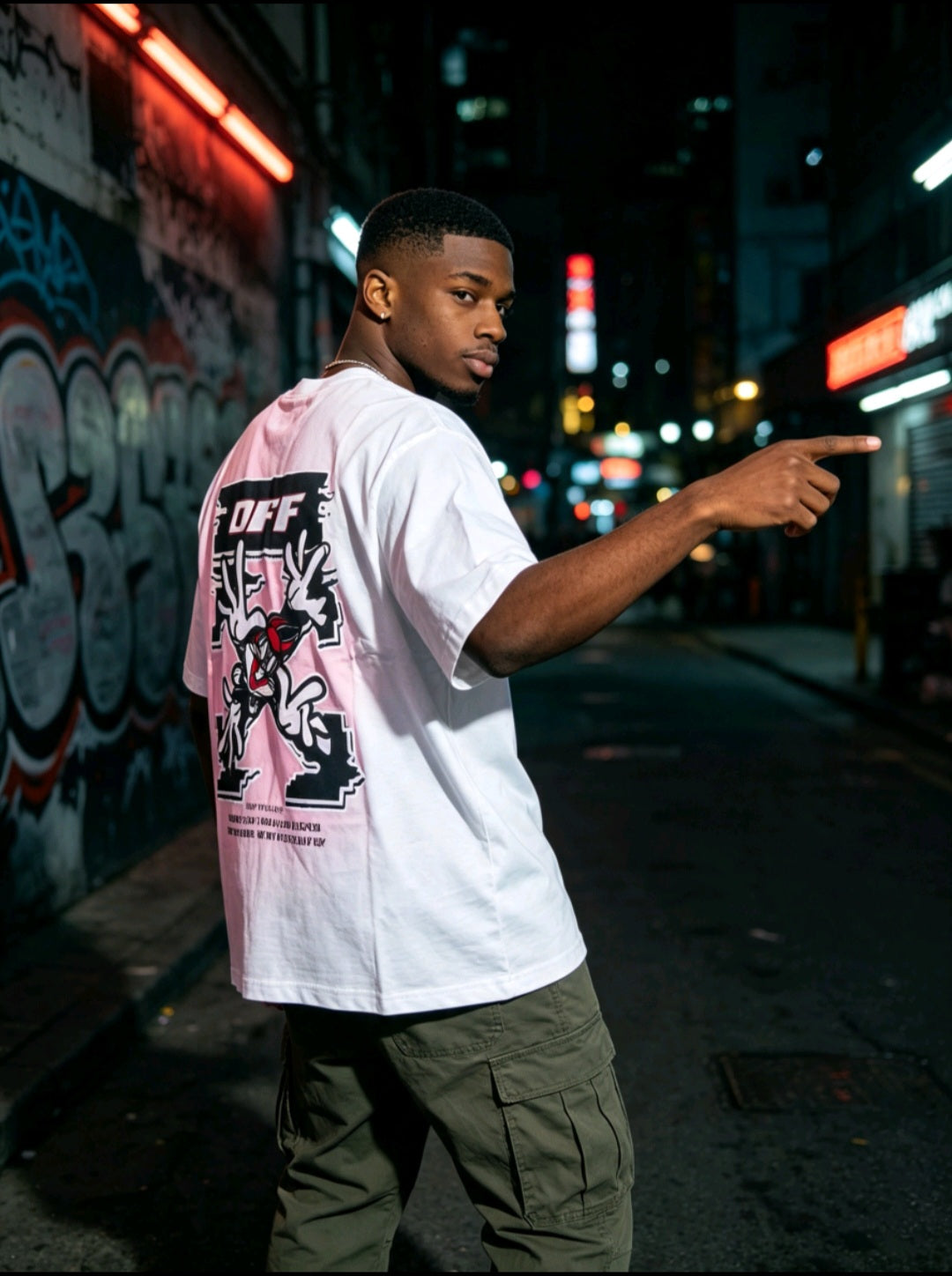 T-shirts rose et blanc.