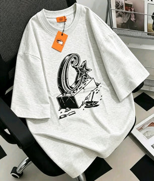 T-shirt Streetwear — Gris Clair & Noir