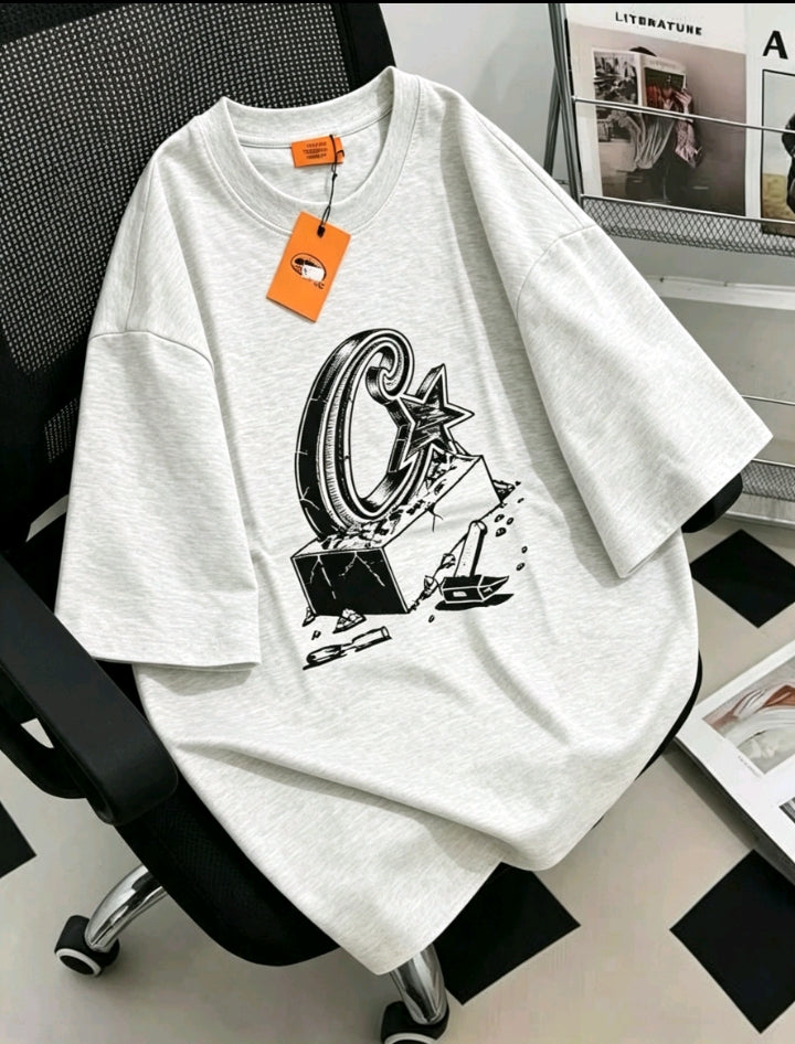 T-shirt Streetwear — Gris Clair & Noir