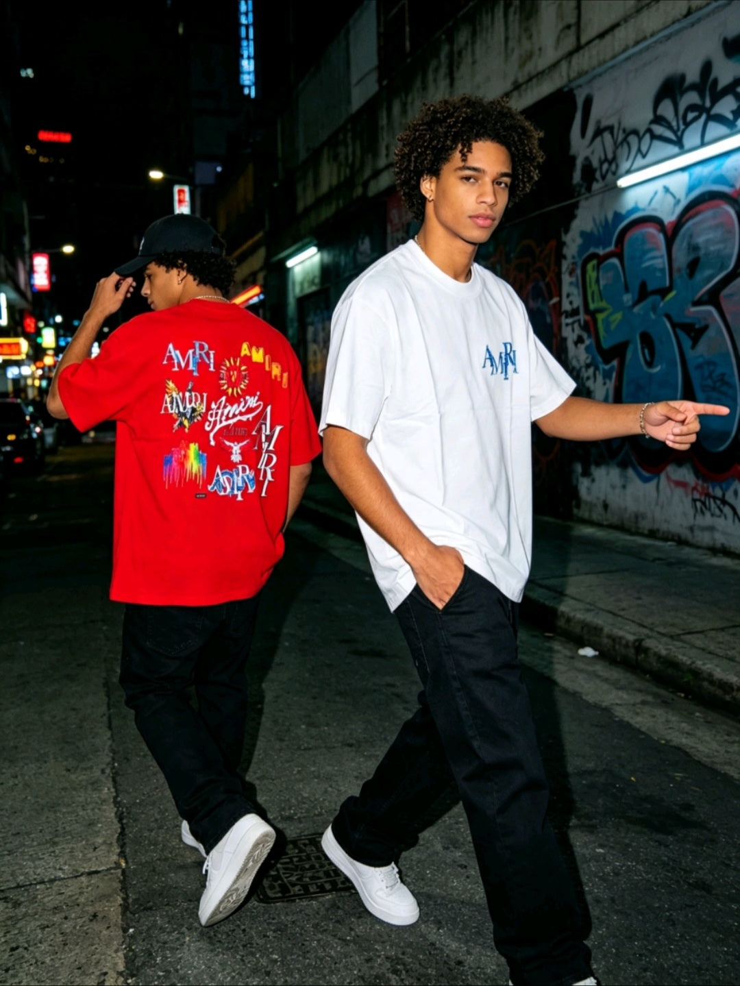 T-shirts AMIRI rouge et blanc