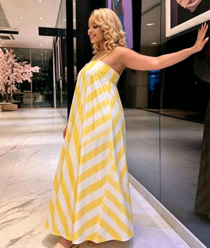 Robe Balade Jaune et Blanche