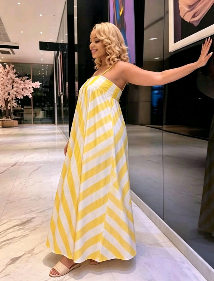 Robe Balade Jaune et Blanche
